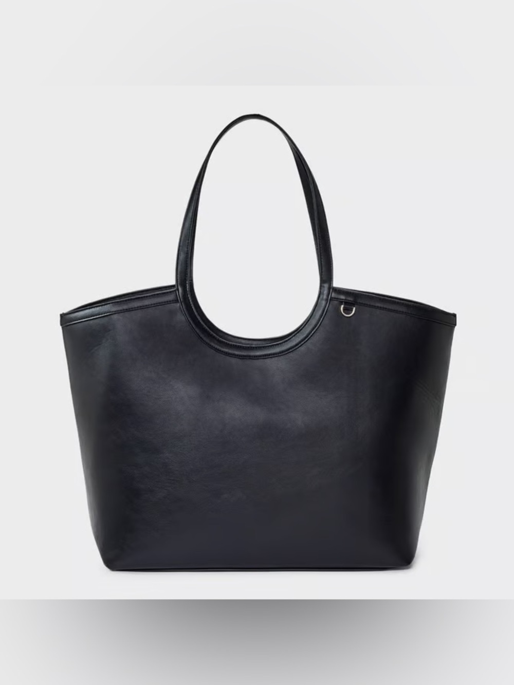 a new day Faux Black Leather XL Cutout Tote Bag